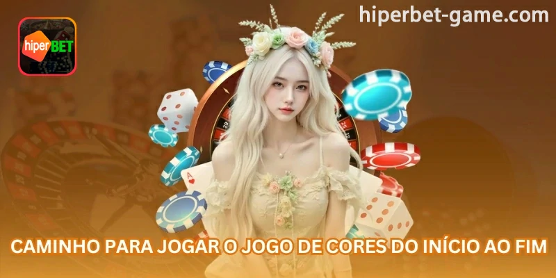 Imagem explicativa: Caminho para jogar Color Game do início ao fim: escolha, aposta, rodada e resultado final; para acompanhar as regras da mesa