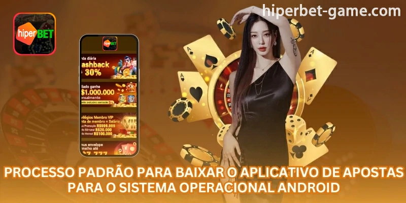 Exemplo visual: Etapas para baixar e instalar o aplicativo hiperbet em um celular Android; para orientar o usuário brasileiro