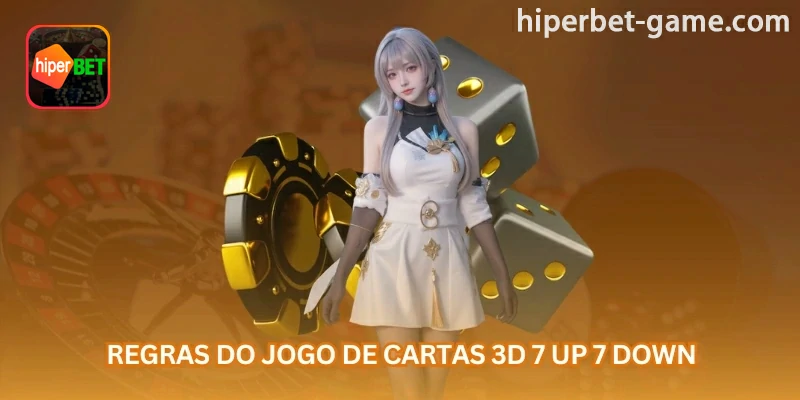 Ilustração do tema: Regras do 7 Up 7 Down: o jogador escolhe se a soma dos dados ficará acima, abaixo ou exatamente em 7; para acompanhar as regras da mesa