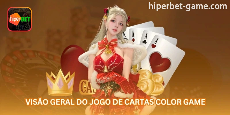 Ilustração do tema: Visão geral do Color Game: o jogador escolhe uma cor e acompanha o resultado da rodada; com os elementos centrais da rodada